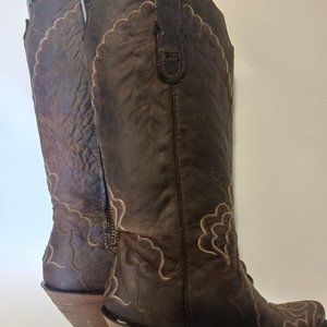 Tony Lama Black Label cowboy boots 7.5 leather brown